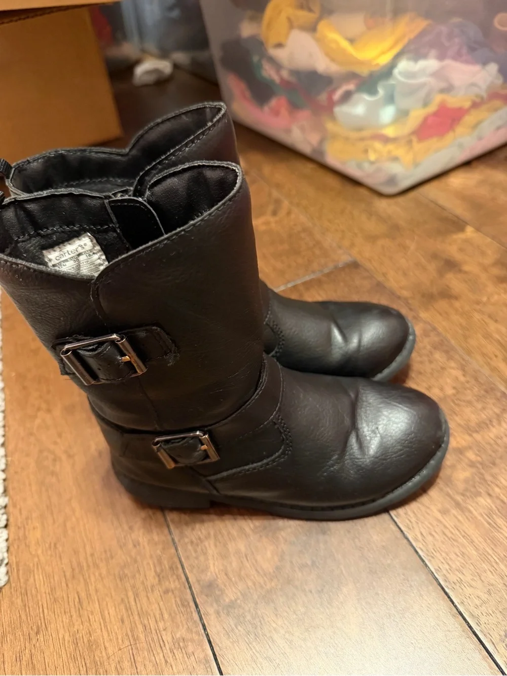 Carter's Black Girls' Mid-Calf Buckle Boots